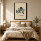 Vintage Dapper Shark Canvas Wall Art