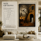 Moody Ghost Cat Candle Gothic Canvas Art