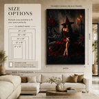Red Witch Candlelit Gothic Glamour Canvas Wall Art
