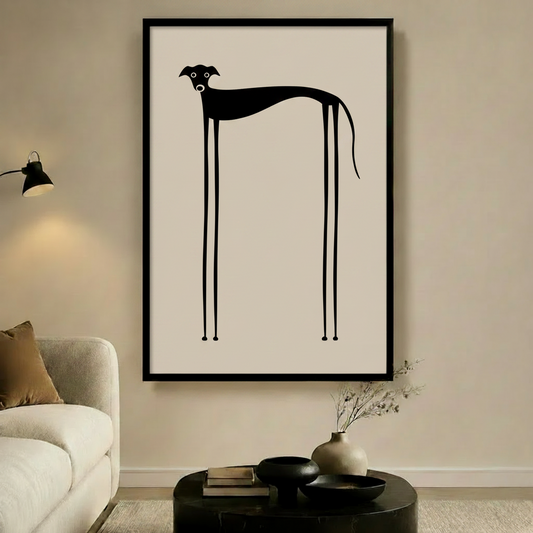 Tall Greyhound Minimalist Line Art Canvas