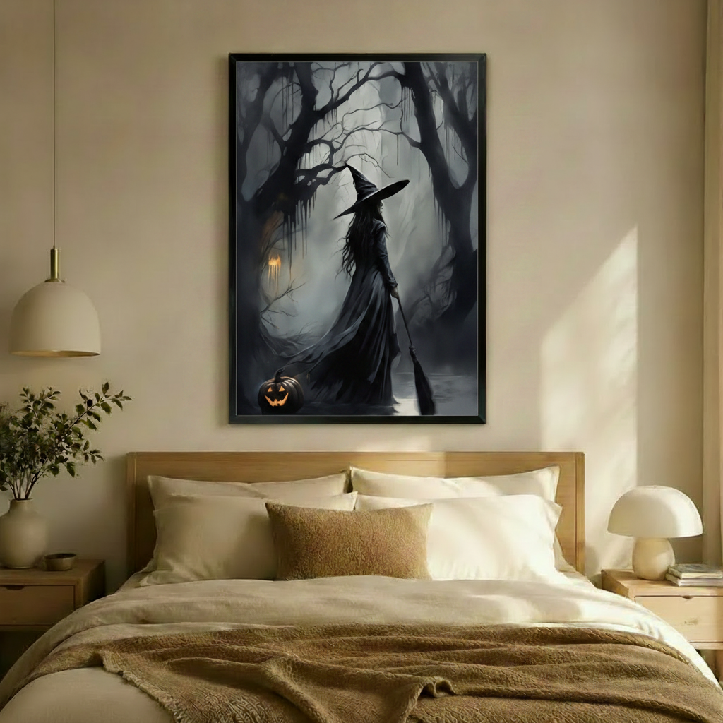Dark Forest Witch Gothic Halloween Oil Canvas