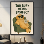 Pawfect Golden Retriever Funny Poster Canvas Art w6616