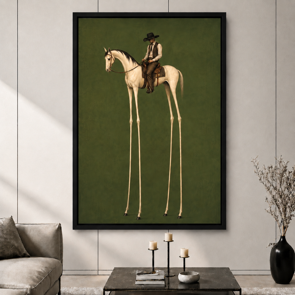 Long Legs Cowboy Horse Canvas Art