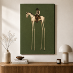 Long Legs Cowboy Horse Canvas Art
