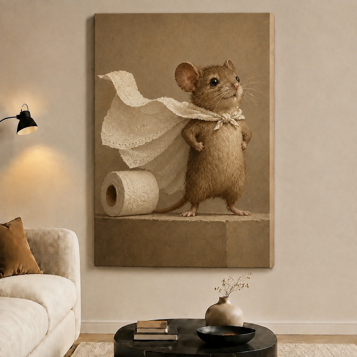 Superhero Mouse Toilet Paper Cape Canvas