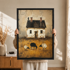 Rustic Farmhouse Sheep Vintage Canvas Art