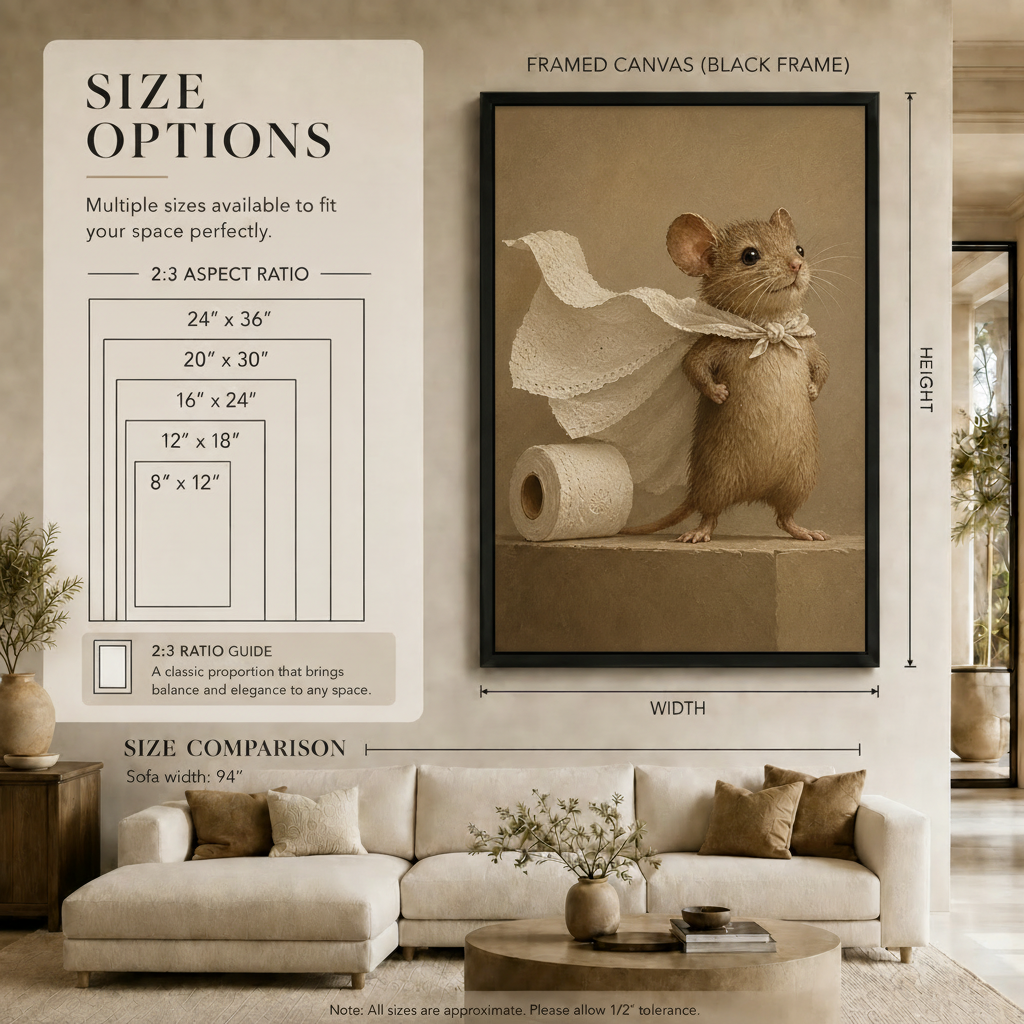 Superhero Mouse Toilet Paper Cape Canvas