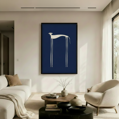 Minimalist Greyhound Canvas Print | Elegant Dog Wall Art