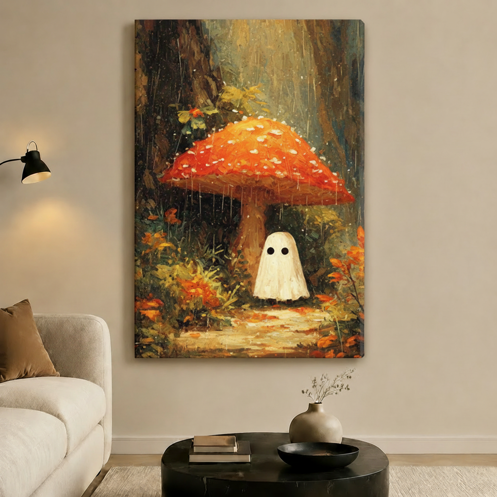 Gothic Witch Dark Forest Canvas Wall Art