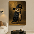 Wise Owl Japandi Vintage Oil Canvas Art