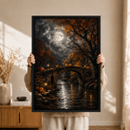 Moody Night River Gothic Landscape Wall Decor