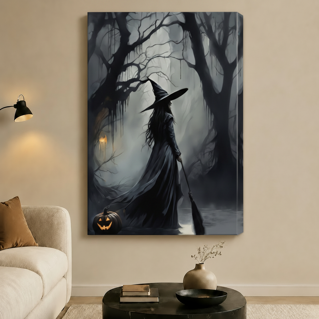 Dark Forest Witch Gothic Halloween Oil Canvas