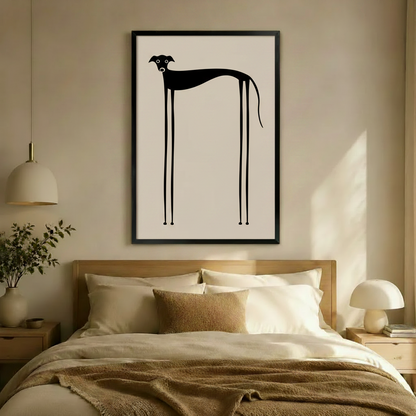 Tall Greyhound Minimalist Line Art Canvas