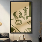 Labrador Peeking Table Minimalist Canvas Wall Art