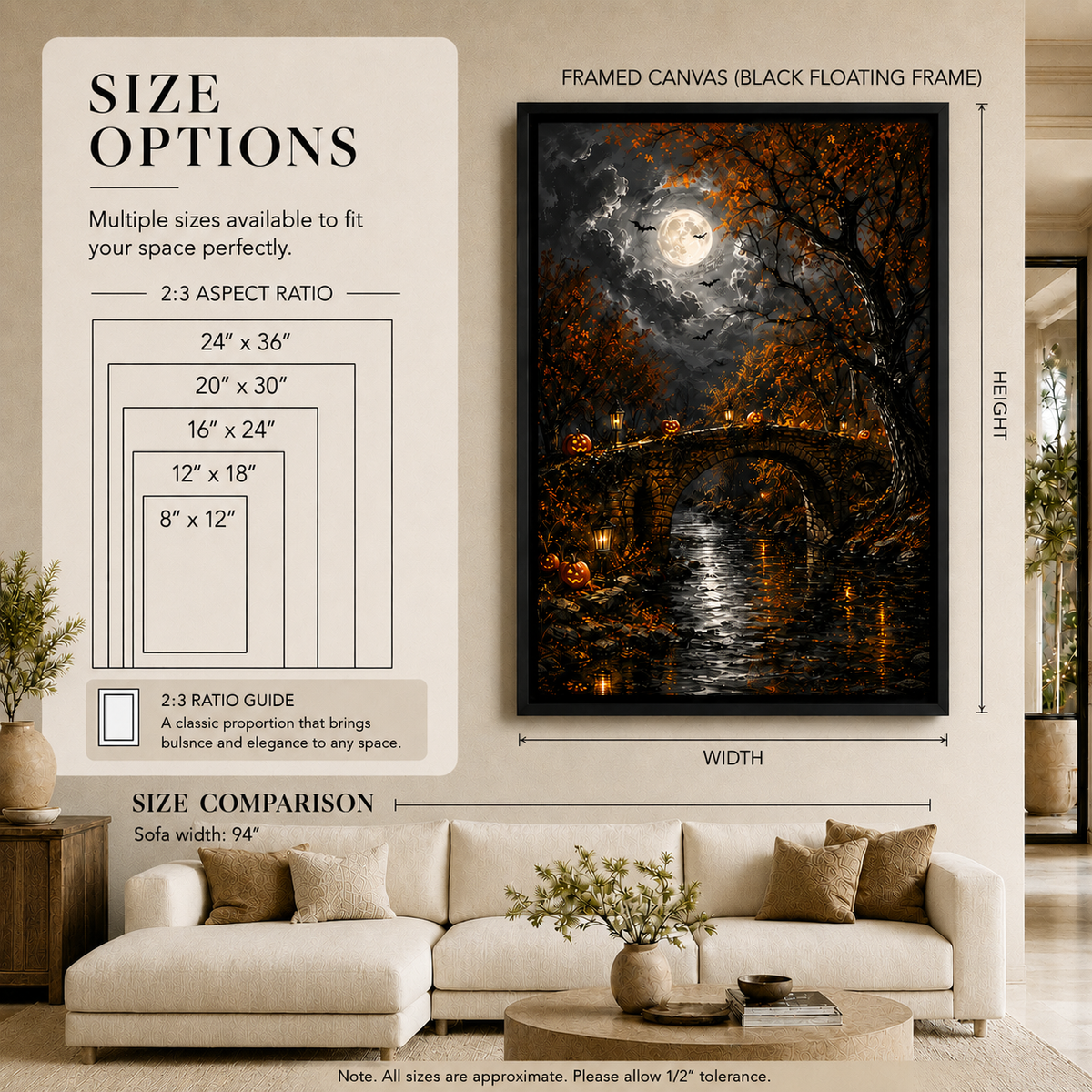 Moody Night River Gothic Landscape Wall Decor