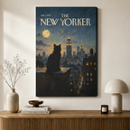 New Yorker Cat NYC Skyline Canvas Art