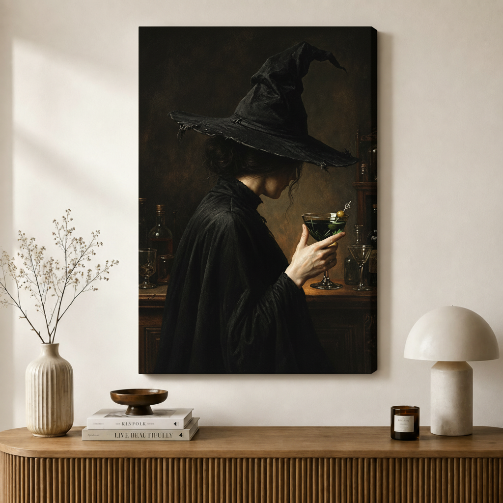 Dark Academia Witch Potion Canvas Wall Art