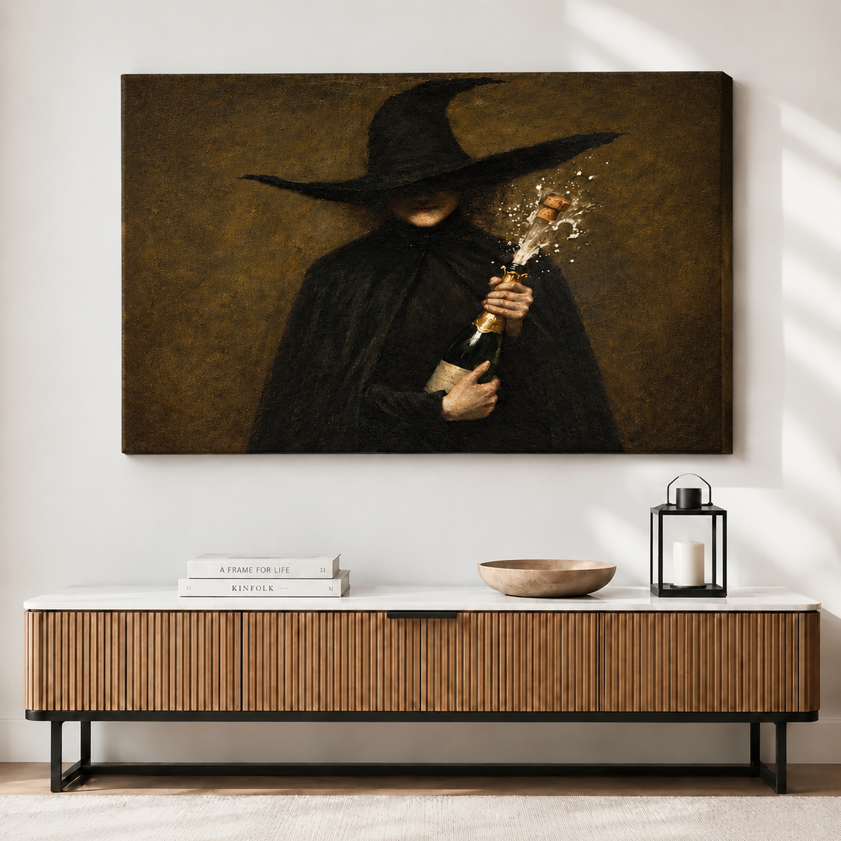Dark Witch Champagne Gothic Canvas Print