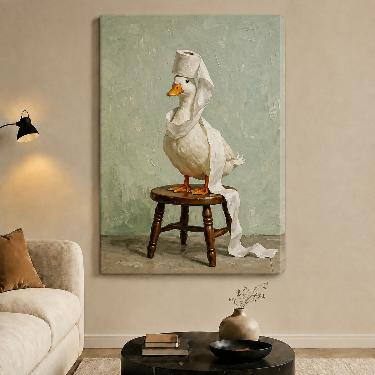 Regal Goose Toilet Paper Crown Canvas Art