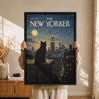 New Yorker Cat NYC Skyline Canvas Art
