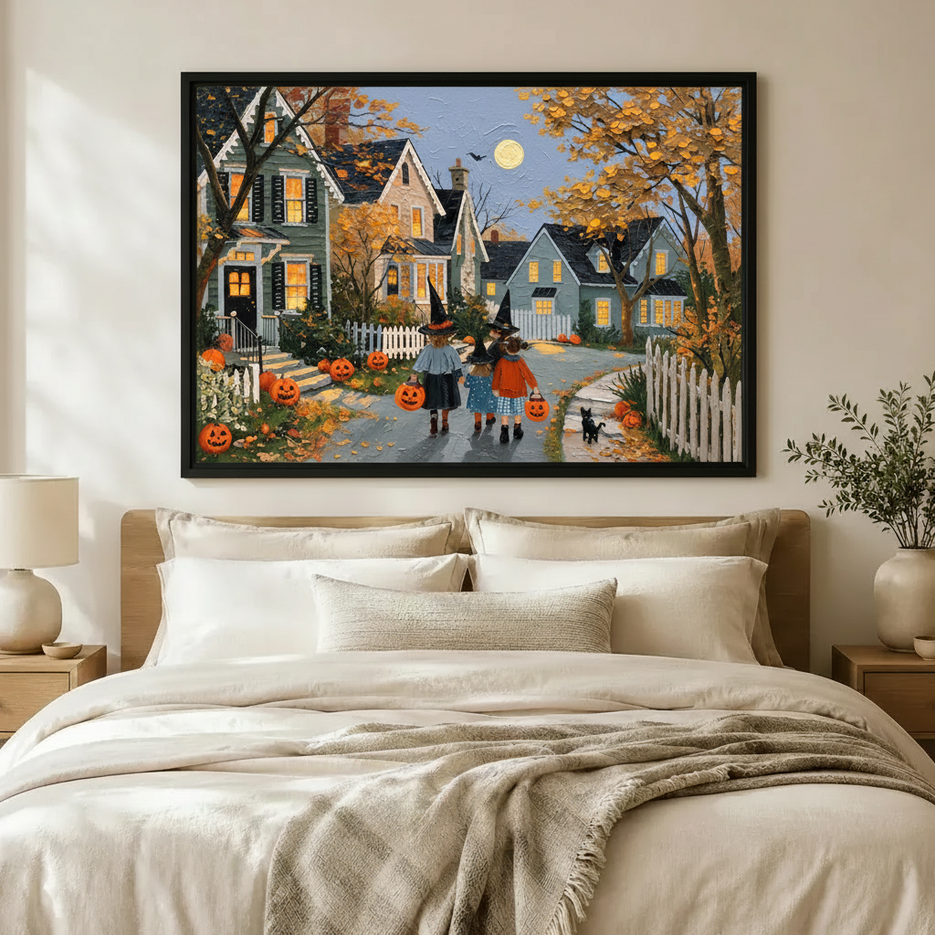 Halloween Trick-or-Treat Impressionist Canvas Art