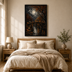 Moody Night River Gothic Landscape Wall Decor