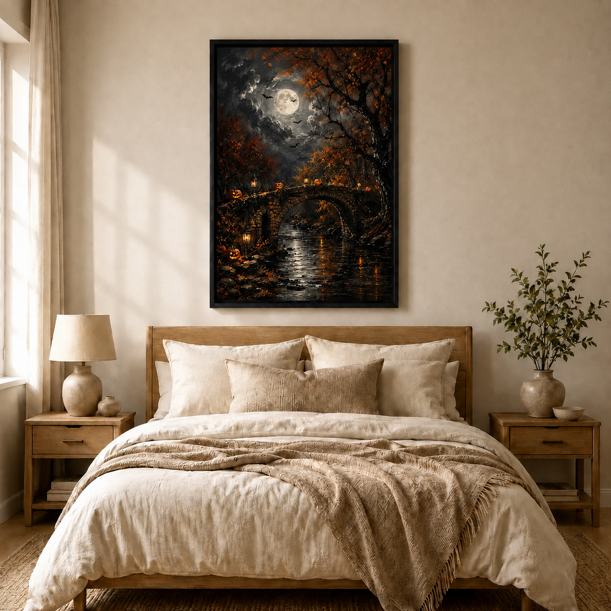 Moody Night River Gothic Landscape Wall Decor