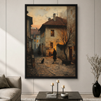 Vintage European Alley Canvas Wall Art