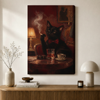 Jazz Cat Gentleman Dark Gothic Canvas Art
