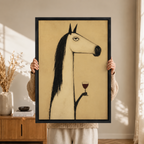 Vintage Horse Wine Canvas Wall Art