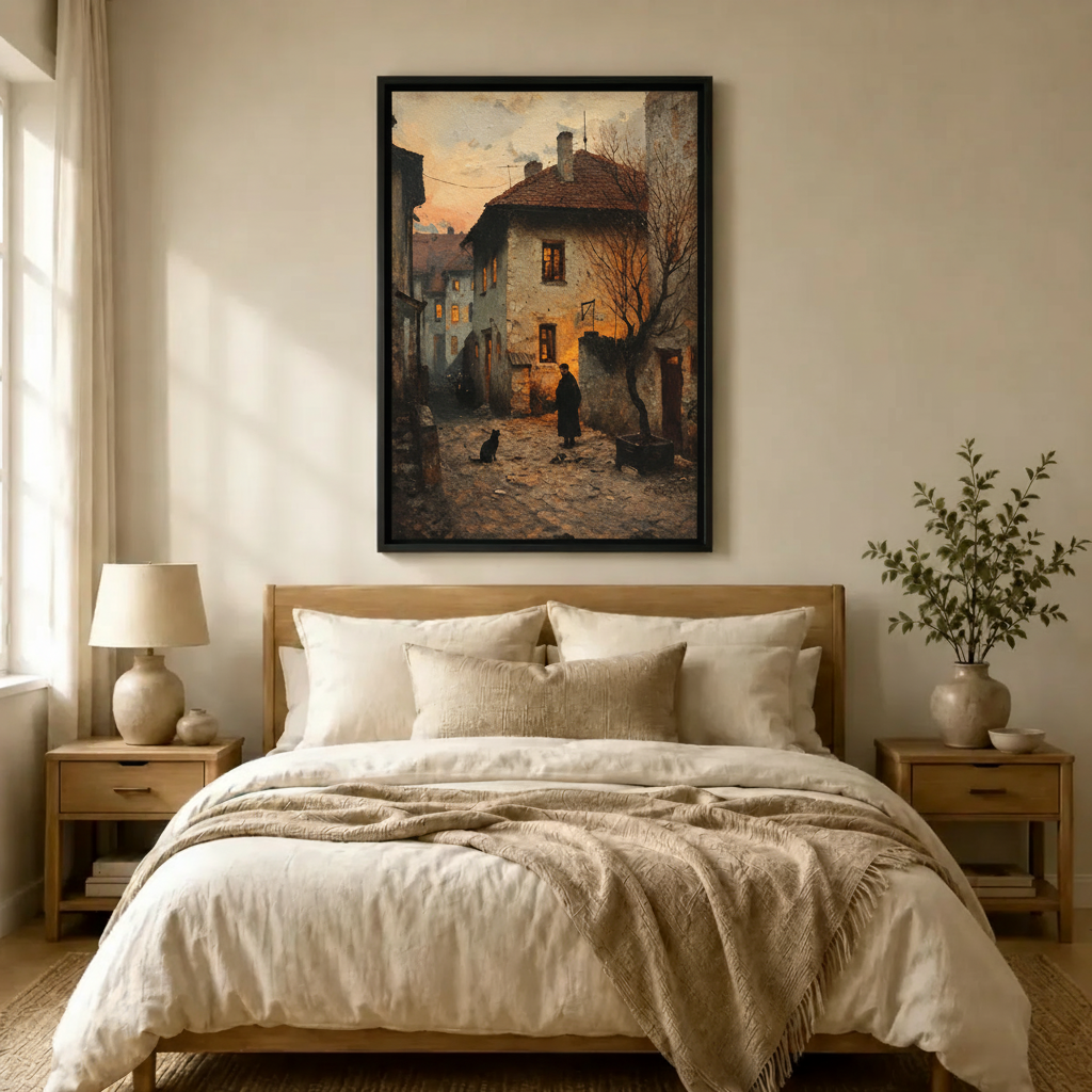 Vintage European Alley Canvas Wall Art