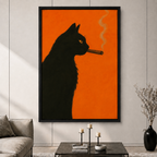 Pop Art Black Cat Cigar Bold Canvas Print