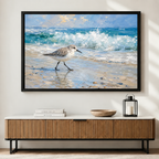 Sandpiper Coastal Beach Impressionist Canvas Art