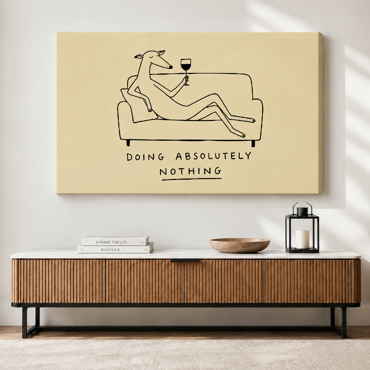 Funny Greyhound Wine Minimalist Quote Canvas Art
