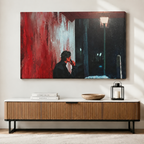 Dark Mystery Figure Glowing Eyes Canvas Art