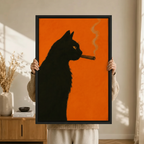 Pop Art Black Cat Cigar Bold Canvas Print