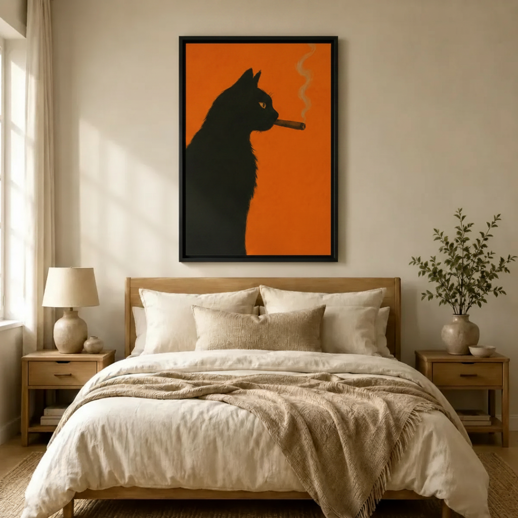 Pop Art Black Cat Cigar Bold Canvas Print