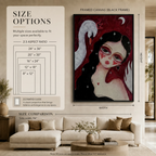 Swan Girl Dark Romance Crimson Canvas Wall Art