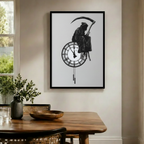 Grim Reaper Clock Dark Philosophy Canvas Wall Art