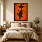 High-End Retro Witch Cat Canvas Art