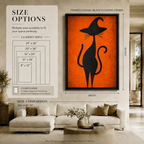 High-End Retro Witch Cat Canvas Art