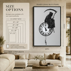 Grim Reaper Clock Dark Philosophy Canvas Wall Art