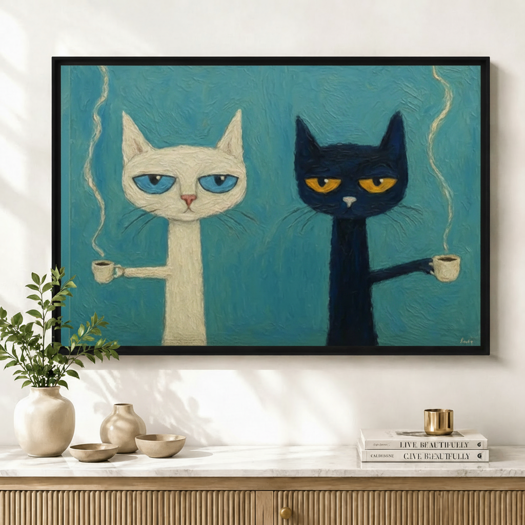 双猫咖啡替换至边柜场景