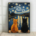 极简白墙-星夜双猫