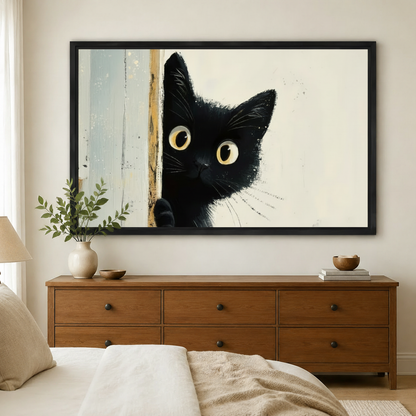 偷窥黑猫替换至卧室棕木柜场景