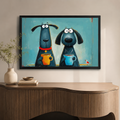 Coffee Dogs Whimsical Canvas Wall Art-t1012
