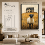 Black-Faced Sheep Farmhouse Canvas Wall Art