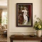 Victorian Falconer Lady Classic Oil Canvas Art