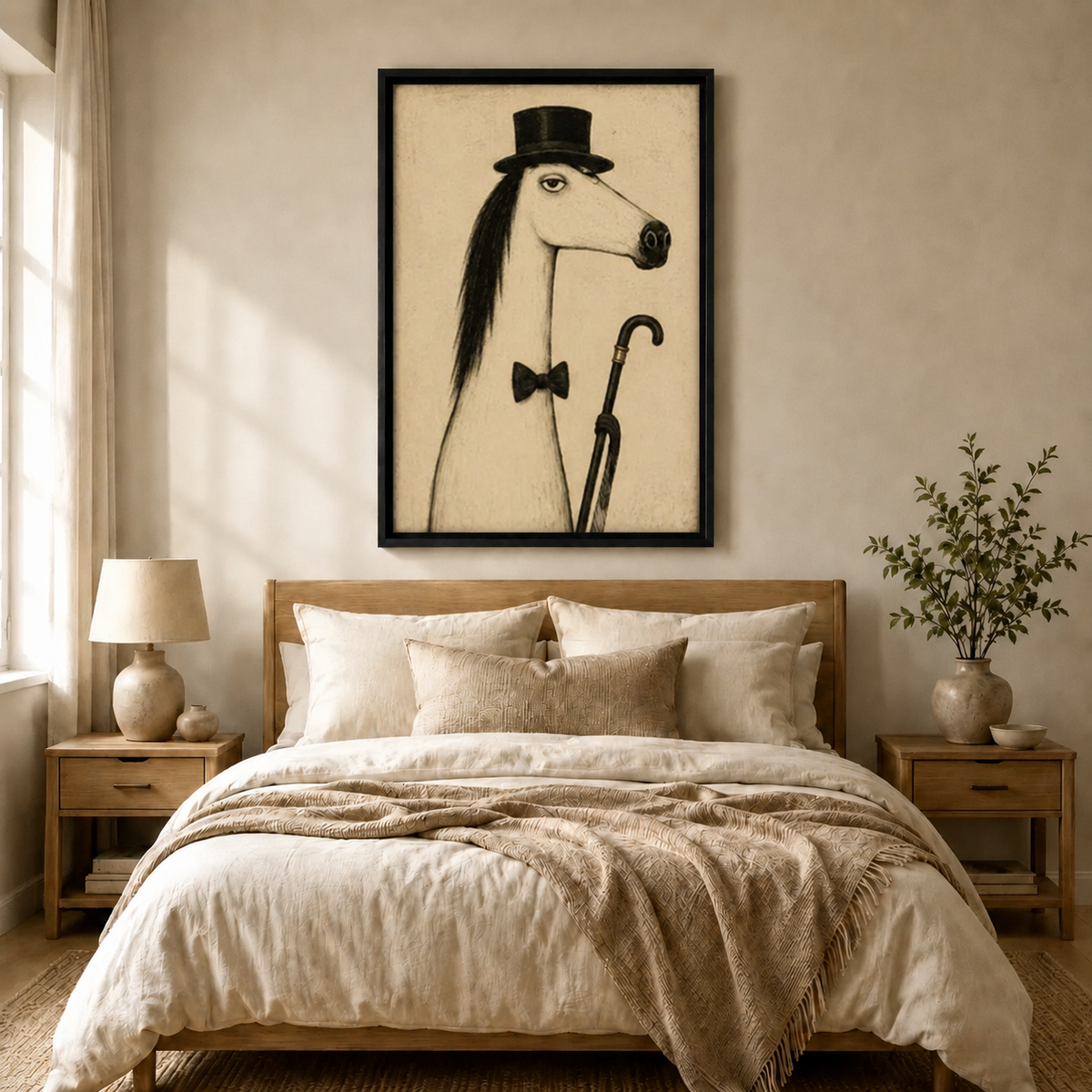 Vintage Horse Top Hat Gentleman Canvas Art