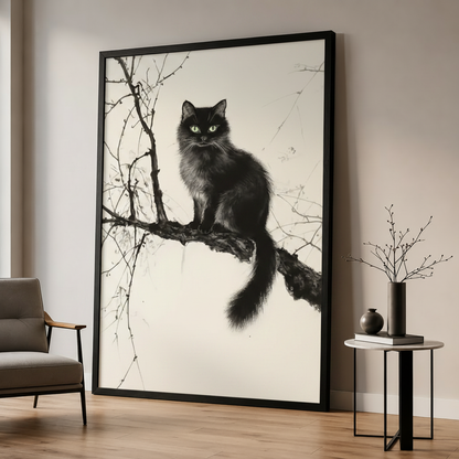 Black Cat Sketch - Armchair Floor